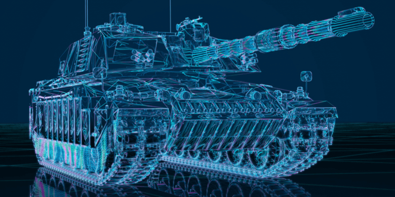 Challenger Tank abstract line drawing