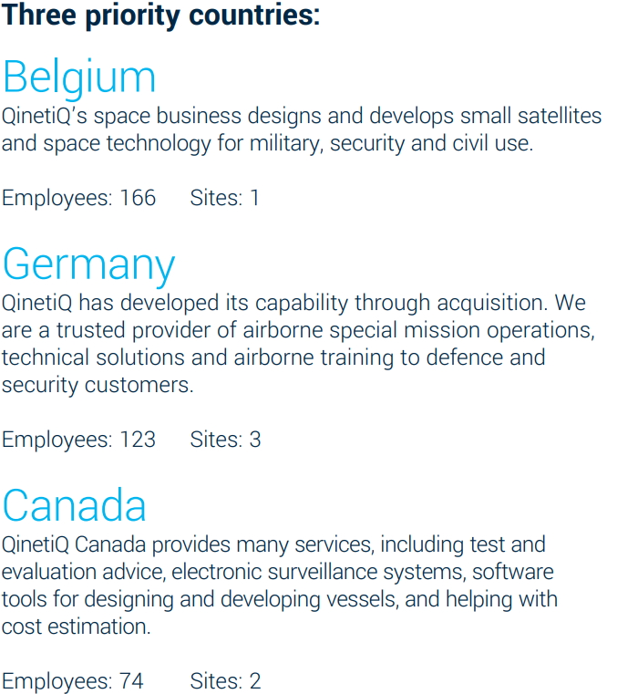 Three priority countries: Belgium, Germany and Canada (see Annual Report p5)