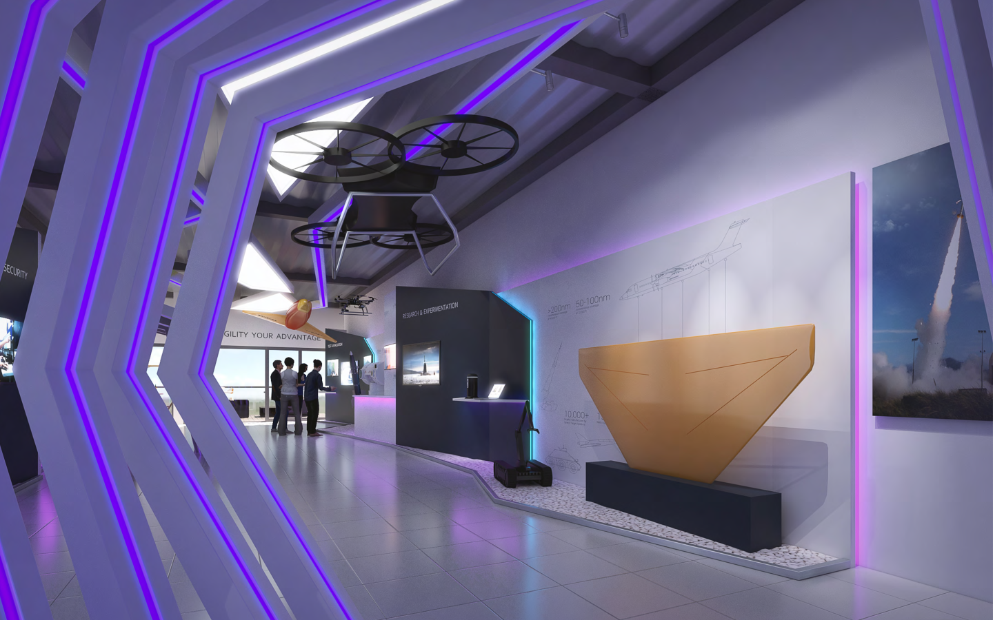 View inside the QinetiQ FIA chalet
