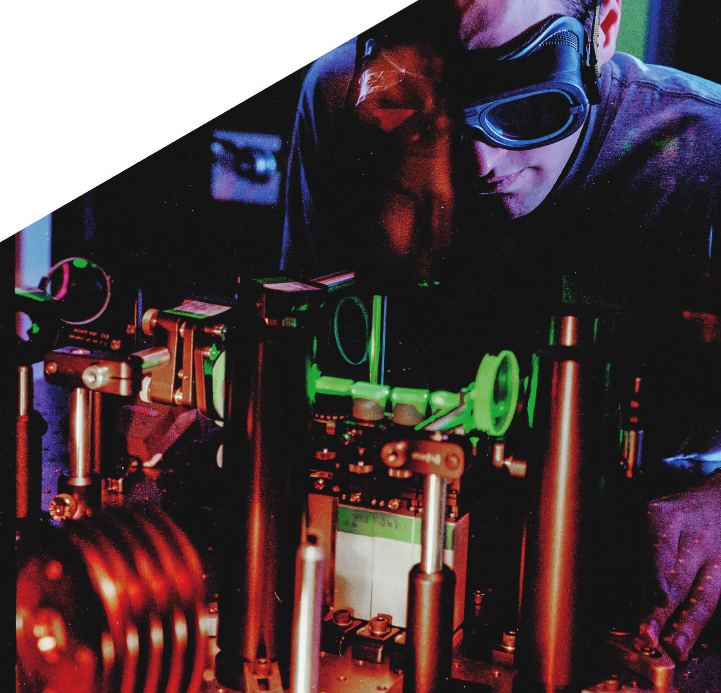 Technician inspecting equipment