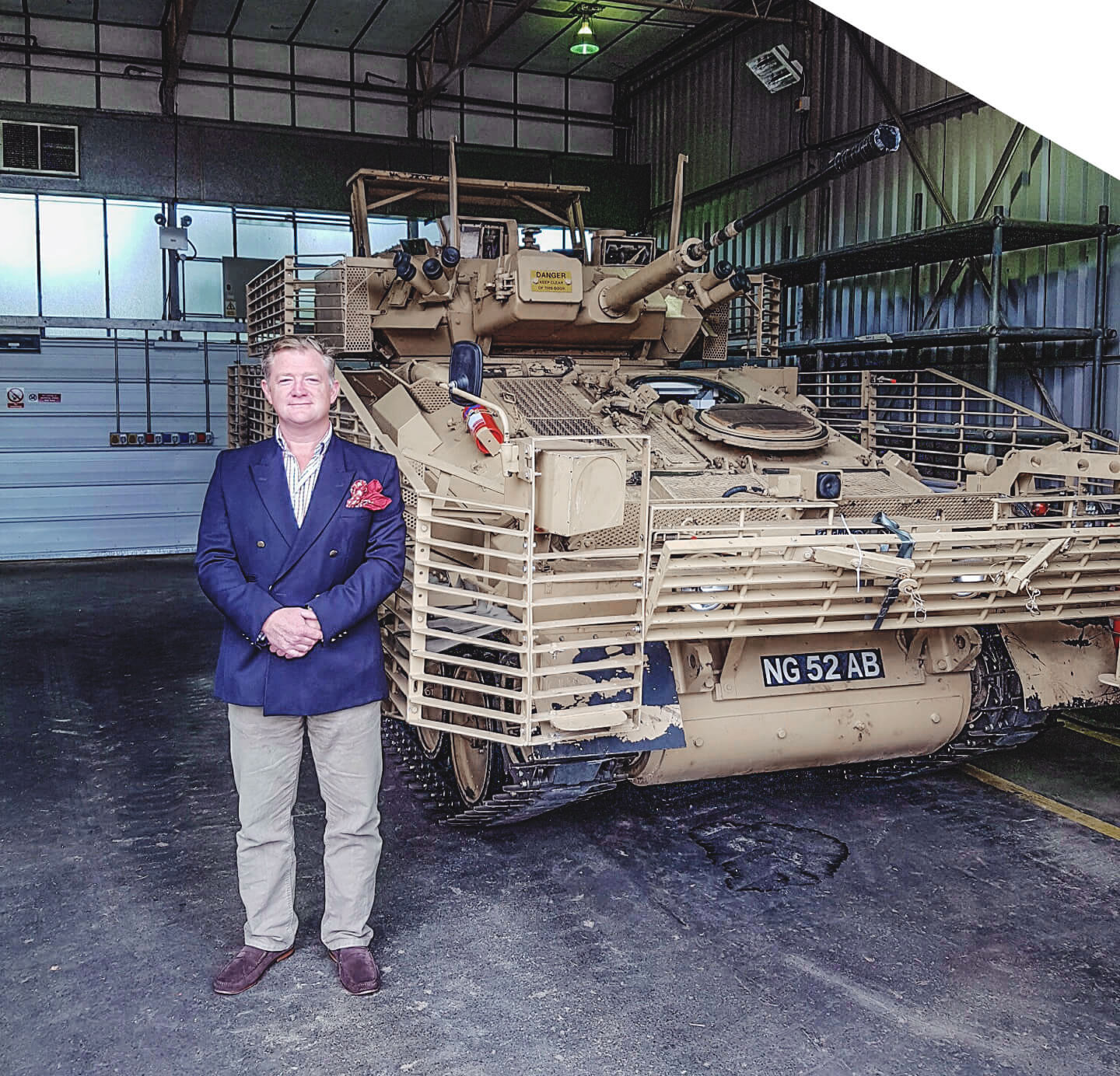 Man standing with tank