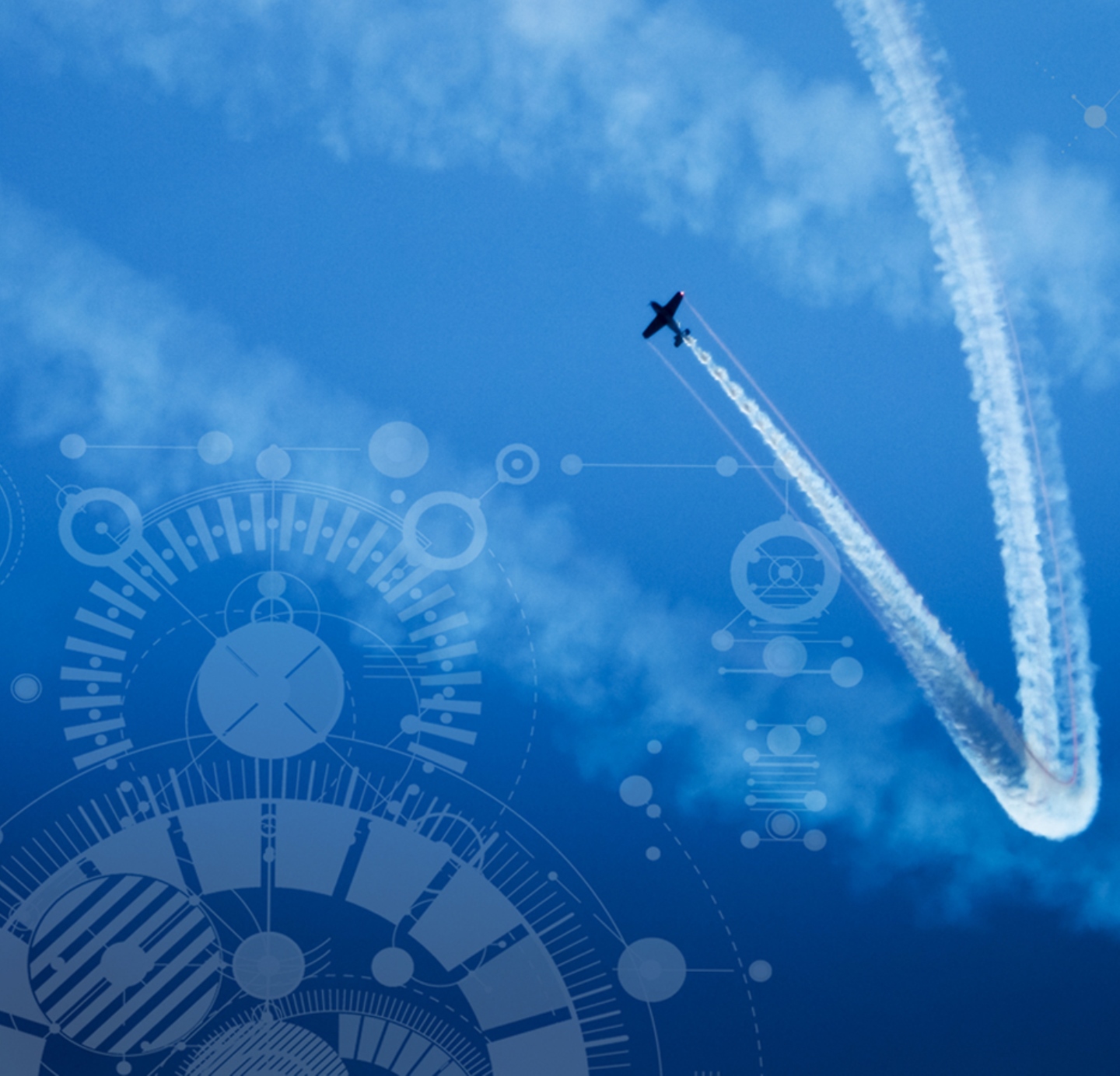 Plane smoke trail with data