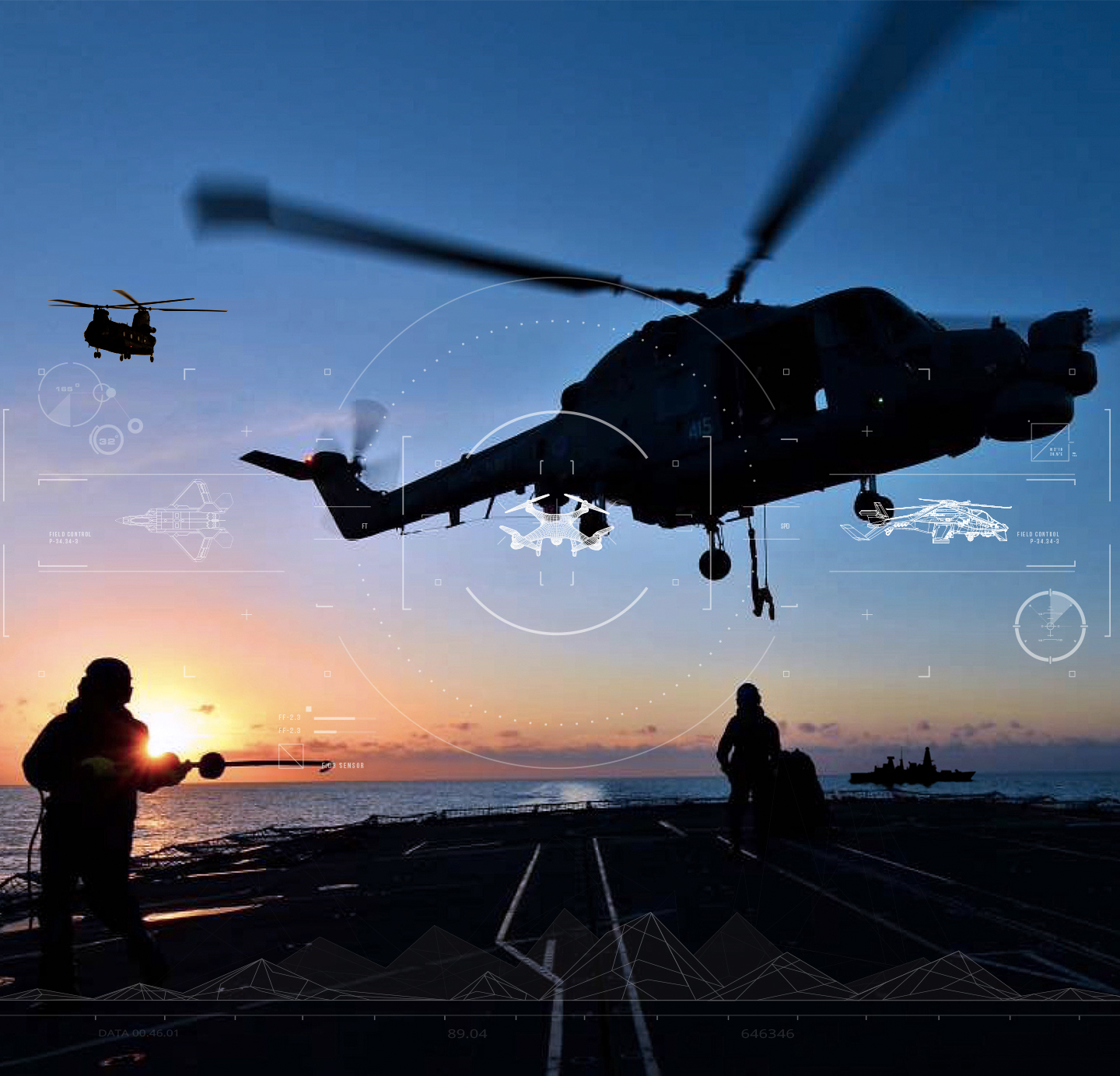 Helicopter landing on an aircraft carrier