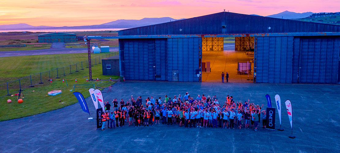Snowdonia Aerospace centre celebrating stem successes outside hangar