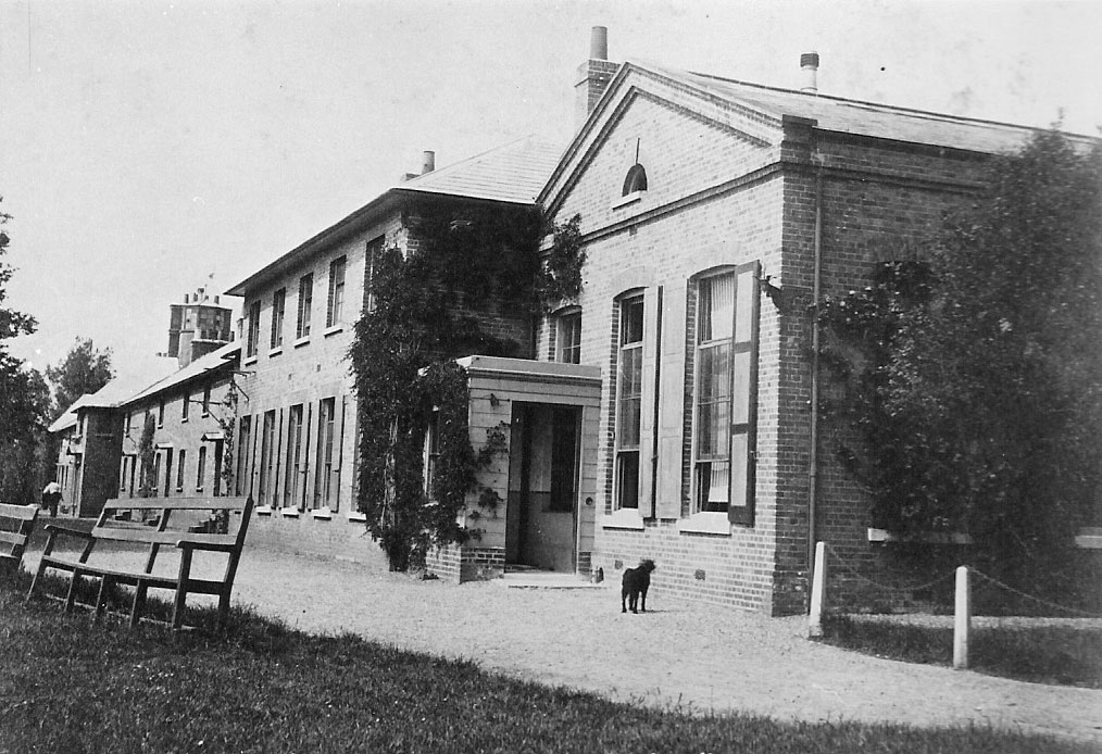 Officers Mess. L-R: Former Coast Guard Station (c.1825), Ante-room and Library (1852) and Mess Room (1859) - latterly the Ante-room. Taken 1880 (RAHT)